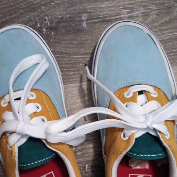 Vans Multi-Tone Blue, Mustard,Pink,Green Sneakers - Picture 8 of 9